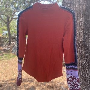 Free People Orange XS Long Sleeve/Knit